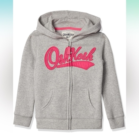 Oshkosh heritage hoodie with zip-front closure, pop neck tape, and kanga pockets - Picture 1 of 9